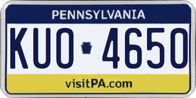 PA license plate KUO4650