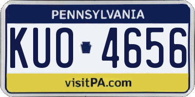 PA license plate KUO4656