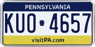 PA license plate KUO4657
