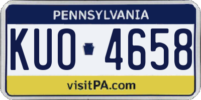 PA license plate KUO4658