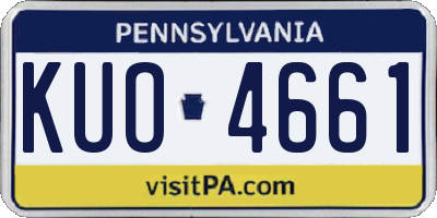 PA license plate KUO4661