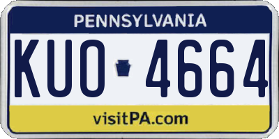 PA license plate KUO4664