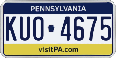 PA license plate KUO4675