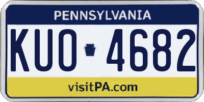 PA license plate KUO4682