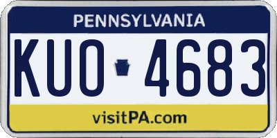 PA license plate KUO4683