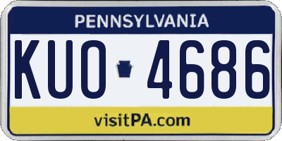 PA license plate KUO4686