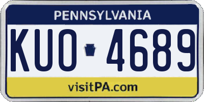 PA license plate KUO4689