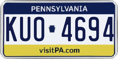 PA license plate KUO4694