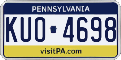 PA license plate KUO4698