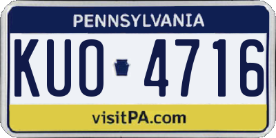 PA license plate KUO4716