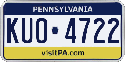PA license plate KUO4722