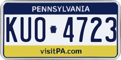 PA license plate KUO4723