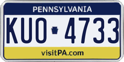 PA license plate KUO4733