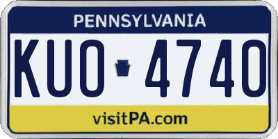 PA license plate KUO4740
