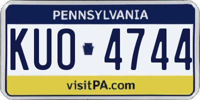 PA license plate KUO4744