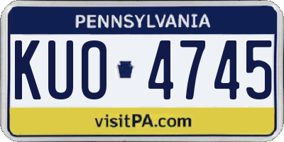 PA license plate KUO4745