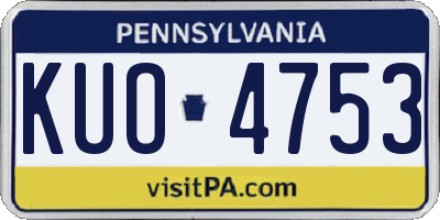 PA license plate KUO4753