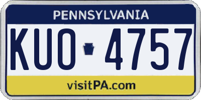 PA license plate KUO4757