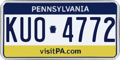 PA license plate KUO4772