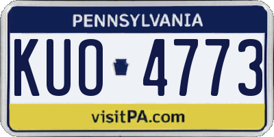 PA license plate KUO4773