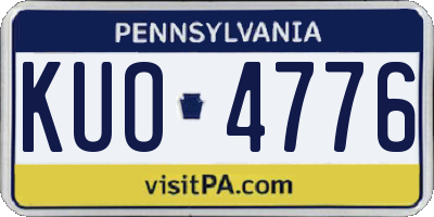 PA license plate KUO4776