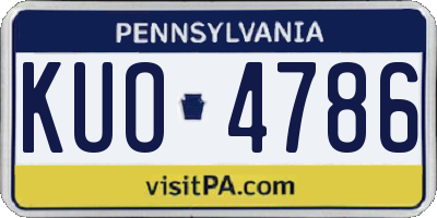 PA license plate KUO4786