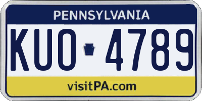 PA license plate KUO4789
