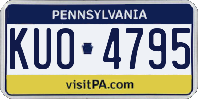 PA license plate KUO4795
