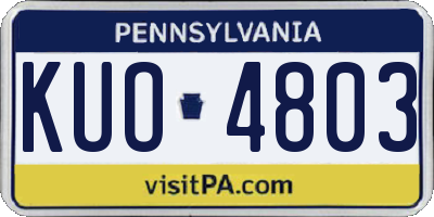 PA license plate KUO4803
