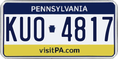PA license plate KUO4817