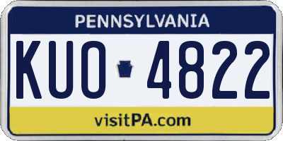 PA license plate KUO4822