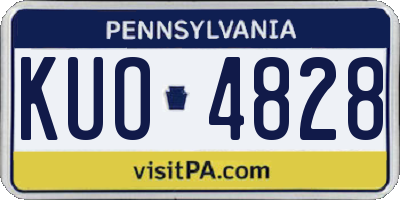 PA license plate KUO4828