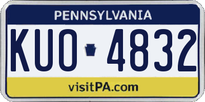 PA license plate KUO4832