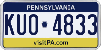 PA license plate KUO4833