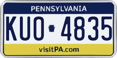 PA license plate KUO4835
