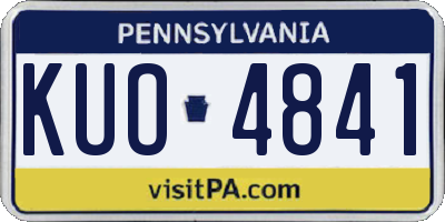 PA license plate KUO4841