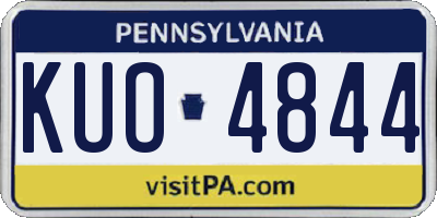 PA license plate KUO4844
