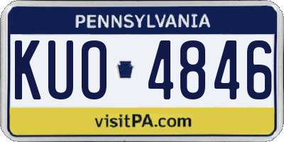 PA license plate KUO4846