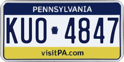 PA license plate KUO4847