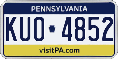 PA license plate KUO4852