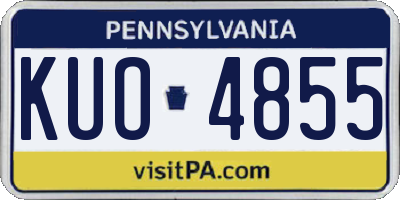 PA license plate KUO4855