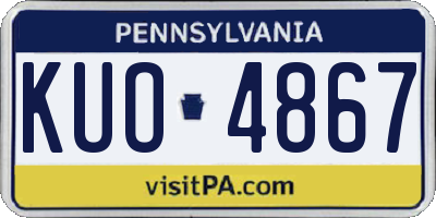 PA license plate KUO4867