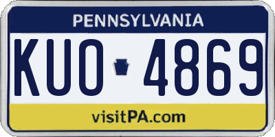 PA license plate KUO4869