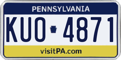 PA license plate KUO4871
