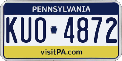 PA license plate KUO4872