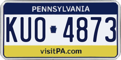PA license plate KUO4873