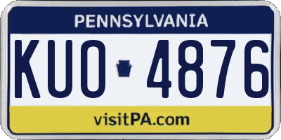 PA license plate KUO4876