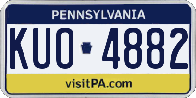 PA license plate KUO4882