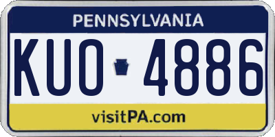 PA license plate KUO4886