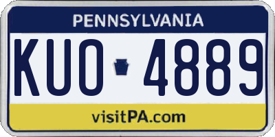 PA license plate KUO4889